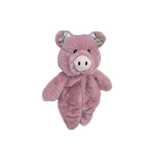 Pet Lou Floppy Pig Plush Squeker Dog Toy, 13-inch Height, Mauve