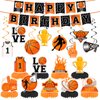 18pcs Basketball Birthday Party Decorations Banner Honeycomb Centerpieces Hanging Swirls for Boys Basketball Themed Party Decorations