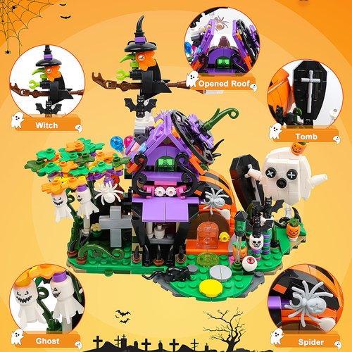 MooMoo Baby Christmas Building Blocks Toys for Kids 6 in 1 Building Blocks Gifts for Boys and Girls Halloween Building Toys Party Favors