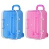AUEAR, 2 Pack Mini Suitcase Boxes Plastic Candy Box Small Reception Gift Box Travel Case for Wedding Party Decoration (Pink & Blue)