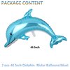 2 Pcs Dolphin Shape Splash Giant Foil Mylar Balloons Birthday Party Decorations Kids Gift