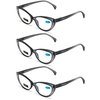 V.W.E. 3 Pairs Lot Women Cateye Translucent Clear Floral Pattern Fashion Reading Glasses Reader (3 Gray, 1.25)
