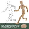 US Art Supply® Wood 8" Male - Artist Drawing Manikin Articulated Mannequin with Base and Flexible Body - Perfect for Drawing The Human Figure (8" Male)