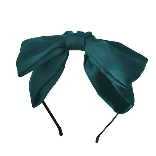 Green Bow Headband Women Satin Bow Headband for Girls Green Bow Hair Accessories Silk Headbands with Bow Ribbon Hair Hoop for Women Green Bowknot Headband Headwear Bow Hair Band