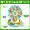 Toys for 1 2 3 Year Old Boy Girl, Musical Spin and Sing Alphabet Zoo, Learning Toys for Toddlers 1-3, Educational Interactive Toys, Christmas Birthday Gift for Baby Boys Girls Age 6-9-12-18 Months