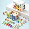 Dailyfunn Montessori Toys for Babies Toddlers Boys Girls1-3 Years Old Multifunctional Pull Toy Fishing Game Carrots Harvest Game Shape Sorter