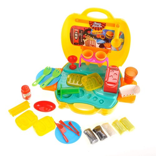 PowerTRC Travel Case Playset | Portable Pretend Play Kitchen Set for Kids | On-The-Go Imagination | Fast Food Play Set for Fun & Creative Role Play