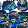 Video Game Party Supplies Serve 20-81Pcs Plates Napkins Tablecloth Forks Set for Boys Game Gaming Controller Party Supplies