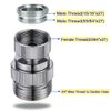 Swivel Faucet Adapter Kit, Brass 3/4-Inch Garden Hose Adapter with Aerator, Kitchen Sink Faucet Adapter for Female & Male to Male, Chrome Finish