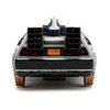Delorean DMC (Time Machine) Brushed Metal Train Wheel Version Back to The Future Part III (1990) Movie Hollywood Rides Series 1/32 Diecast Model Car by Jada 34786
