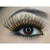 Elegant Lashes C907 "Cleopatra" Premium Black & Gold Metallic Foil Color False Eyelashes for Halloween Dance Rave Costume