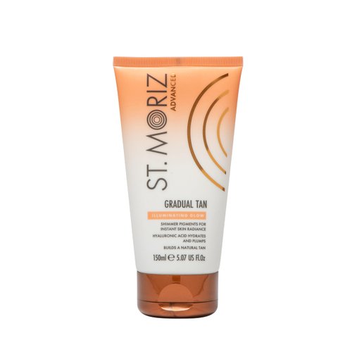St Moriz Advanced Illuminating Gradual Self Tanner Lotion | Hydrating Vegan Sunless Tanning Moisturizer with Hyaluronic Acid & Shimmer Pigments | Builds up a Natural Glow in 1-3 Applications | 150ml