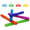 Hollow Teething Tubes Toys for Babies Girls Boys, 5 Pack Silicone Baby Teether Toy Tube for Infants with Nursing Biting Chewing, Chew Straws for Toddlers 6-12 Months (Style A)