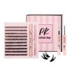 Perfect Key DIY Lash Extension Kit With Bond And Seal Natural Lash Clusters Kit Wispy D Curl 8-18mm Eyelash Extension Kit Waterproof For Beginners Cluster Lashes Kit C Curl With Spikes