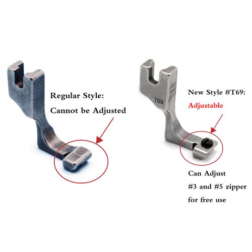 YICBOR Adjustable Invisible Zipper Foot Presser Foot #T69 with 1pcs Free Screwdriver
