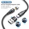 ODDADD 100W USB C Magnetic Charging Cable 2pack(3.3ft+6ft), 6 in 1 Magnetic Fast Charging Cable, Magnetic USB C Charging Cable Compatible with Micro USB, Type C and All Devices