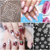 30Sheets Snowflake Nail Art Stickers 3D Christmas Nail Art Supplies White Snowflakes Snowmen Santa Claus Elk Snow Design Shiny Decals Manicure Winter Xmas New Year DIY Nail Decorations Accessories