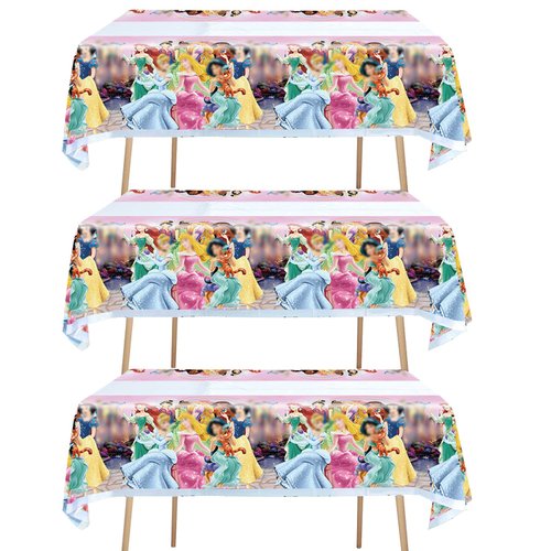 3pcs Princess Tablecloth Princess Birthday Party Decorations for Girls Baby Shower Pink Princess Table Cover 180x108cm Princess Theme Party Supplies