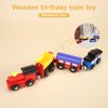 Abuda 4-Piece Wooden Train Set with Magnetic Suction for Children's Toddlers Boys and Girls Toy Train set4, Blue