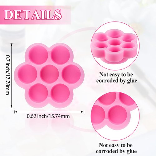 200 Pieces Flower Shape Glue Cup Lash Glue Holder Eyelash Extension Glue Holder Flower Eyelash Glue Cup Eyelash Glue Pallet Grafting Eyelash Glue Cup False for Women Girls Eyelash Extension Supply