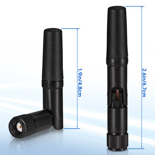 Eightwood Small WiFi Antenna Dual Band 2.4GHz 5GHz RP-SMA Antenna 2pcs for PC Desktop Computer PCIe Card WiFi Router Wireless Back Up Camera
