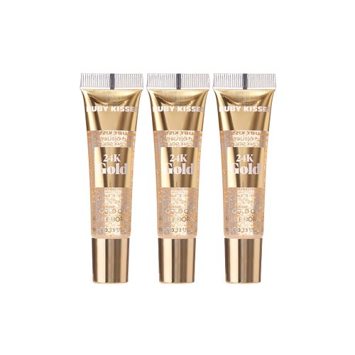 Ruby Kisses 24K Gold Oil Lip Gloss (6 Count, Gold & Rose Gold)