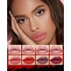 4 Color Retractable Creamy Long-Lasting Lip Liner Lipstick,High Pigmented Matte Red Nude Lip Gloss Lip Liner Pencil Set,Waterproof Velvet Lip Stick High Pigmented Lip Crayon Pen for Women Daily Makeup