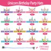Sinmoe 32 Pcs Unicorn Party Supplies: Birthday Hats, Paper Crowns, Headbands for Girls' Princess & Boys' Dress-Up Theme with 16 Styles
