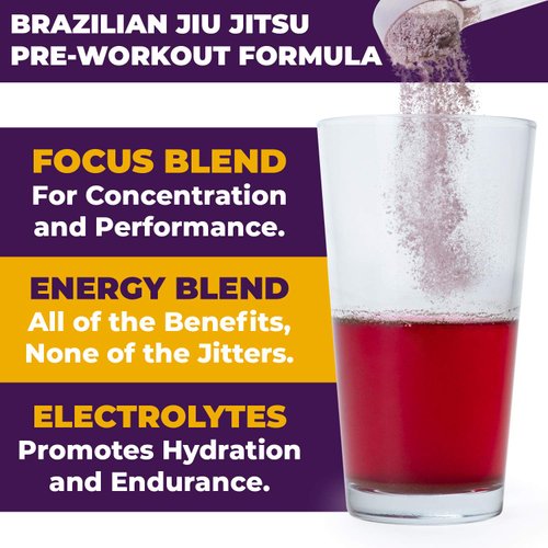 Gold BJJ PreRoll - Jiu Jitsu Pre Workout Supplement for Energy, Focus, and Endurance - Martial Arts Specific Pre-Workout Powder Formula with Natural Flavors (Acai Berry, 30 Servings)
