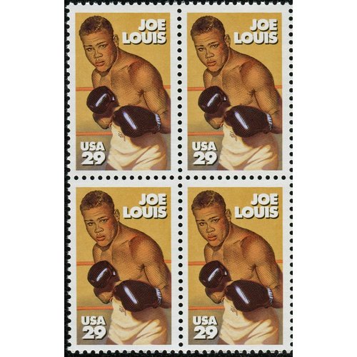 JOE LOUIS ~ BLACK HERITAGE ~ BOXER ~ BROWN BOMBER ~ BLACK HISTORY #2766 Block of 4 x 29¢ US Postage Stamps