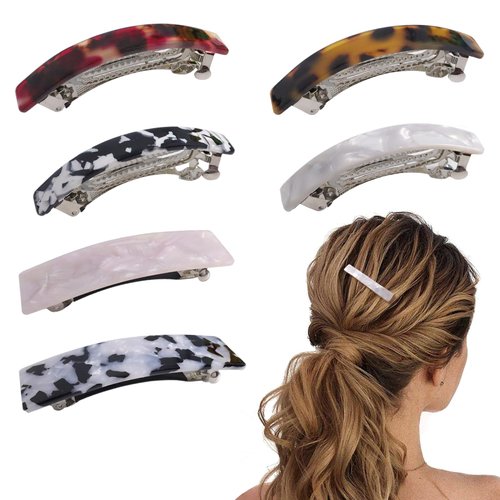 Fumwase Hair Barrettes for Women, 6PCS Hair Accessories for Long Hair for Daily Use (Ivory white,...