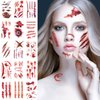 Halloween Face Tattoos Fake Scars Sticker Vampire Costumes Woman Accessories, Scary Temporary Tattoo Zombie Makeup Kit Adult Kids Party Favors Realistic Wounds Make Up Cosplay Decorations Chucky