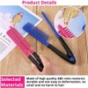 Straightening Comb For Hair,2-Pack Hair Straightening Comb Set,flat iron comb,flat iron comb attachment,grip comb for flat iron(Rose Red, Blue)