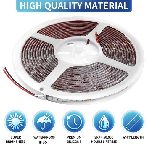 Vbakor RV Awning Led Lights, 20FT 12V Camper Awning Lights for Camper Motorhome Travel Trailer Concession Stands Food Trucks, Waterproof RV Exterior Awning Light Strip for Party BBQ