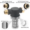 STYDDI Garden Hose Sediment Filter, Garden Hose Debris Inlet Filter Attachment with 100 Mesh Screen, for Pressure Washer Inlet and Transfer Pump, Rain Barrels, Spigot, with 2 Extra 100 Mesh Screen