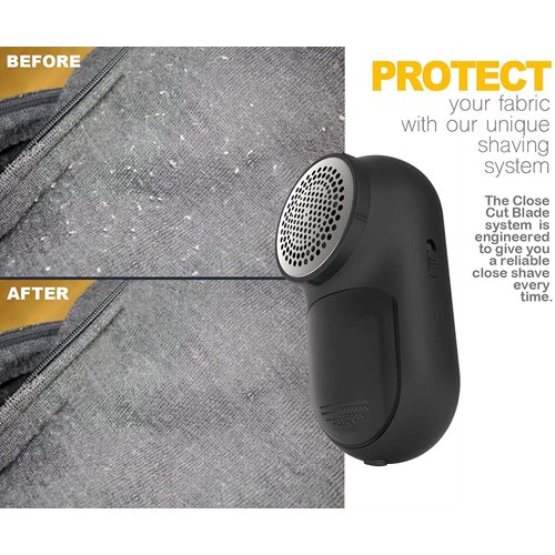 Rechargeable Fabric Shaver, Magictec Lint Remover Sweater Defuzzer Lints Fuzzs Pills Pilling Trimmer for Clothes and Furniture -Battery Operated (Black)