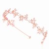 Ammei Headpiece Gold Headband Bridal Tiara Flower Shape Women's Headpiece Wedding Hair Accessories (Light Rose Gold)