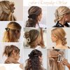 CHANDAT Medium Claw Hair Clips Set for Women - 3 Styles, 9 pcs Rectangle Clips for Thick Hair, Square Clips for Thin Hair - Brown