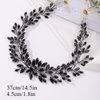 Missgrace Bridal Women Black Rhinestones Hair Vine Vintage Headband Wedding Black Beads Hair Jewelry Hair piece Prom Party Halloween Hair Accessories for Women
