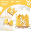 Half Birthday Crown - Yellow Crown for 6-Month Baby's Birthday Party, Girls/Boys Party Supplies and Decorations