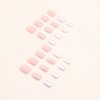 24Pcs Nude Pink Press on Nails Short Square Fake Nails White Glitter Glossy Designs Nail Art Supplies Full Cover Artificial Coffin False Nails Glue on Nails for Women Acrylic Manicure Decorations