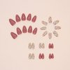 Flower Press on Nails Short Almond Fall Nails Press ons Short Fake Nails with Floral Design Glue on Nails Glossy Floral False Nails Reusable Full Cover Acrylic Stick on Nails for Women Girls 30 Pcs