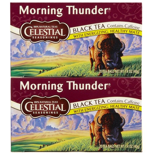 Celestial Seasonings Morning Thunder Tea Bags - 20 Count (Pack of 2)