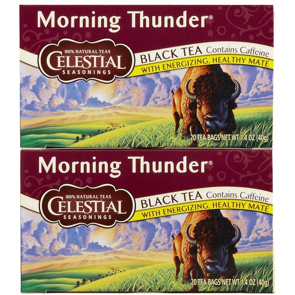 Celestial Seasonings Morning Thunder Tea Bags - 20 Count (Pack of 2)