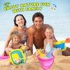 Xgunion Collapsible Beach Sand Bucket 3 Packs Foldable Sand Buckets Set with Shovels & Mesh Bag Collapsible Beach Toys for Kids Summer Sand Buckets for Kids Cruise Beach Essentials