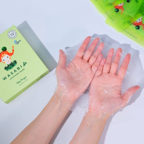 miss dragon Vegan Acne Skin Wasabi Soothing Korean Sheet Mask 10pcs
