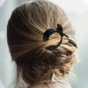 Mobestech Hair Styling Accessories 2pcs Round Inner Toothed Hair Clips Fish Tail Clips Ponytail Holder Strong Tension Hair Claws Hair Accessories for Women Girls Styling (Black)