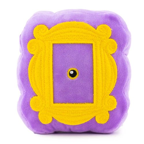 Dog Toy, Warner Bros, Plush Squeaker Friends Monicas Peephole Frame Purple Yellows
