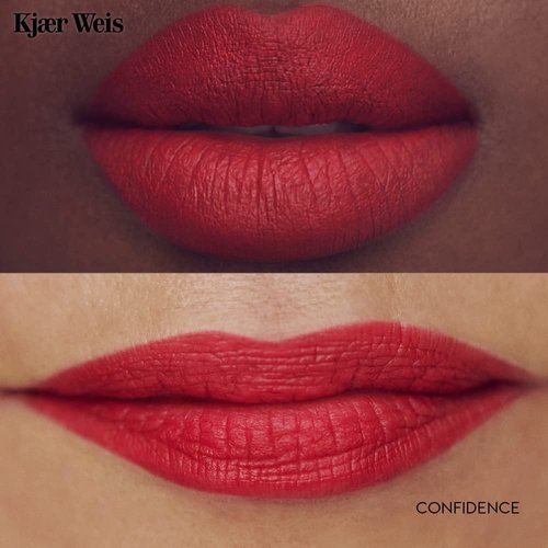 Kjaer Weis Red Lipstick. Hydrating Red Lip Color with Soft Satin Finish. Organic, Nourishing Ingredients for Long Lasting Red Lip stick with Smudge-Proof Wear (Confidence Iconic)