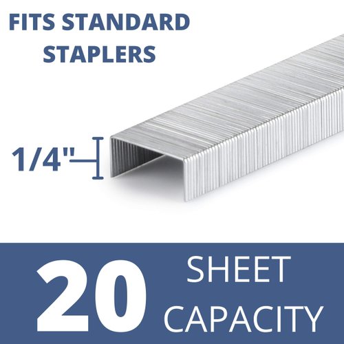 Mr. Pen- Staples for Stapler, 10000 Staples, 1/4 inch Staples, 20 Sheet Capacity (26/6), Standard Staples, Staples Office Supply, Office Staples, Jam Free, Staples Standard, Staples Refill, One Touch